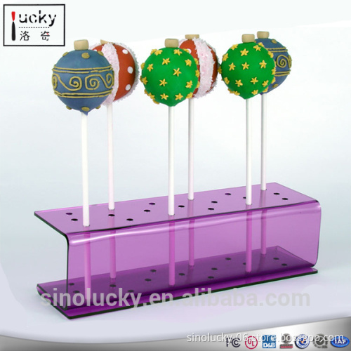 Purple acrylic lollipop display stand for 6